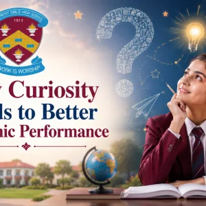 School Girl thinking Curiosly about something